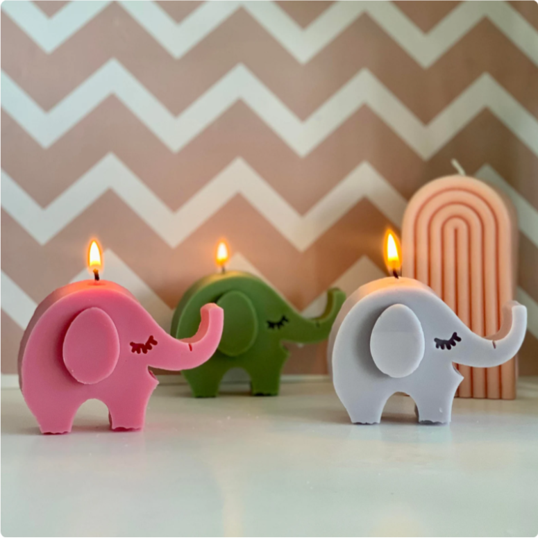 Cute Elephant Candle set of 3
