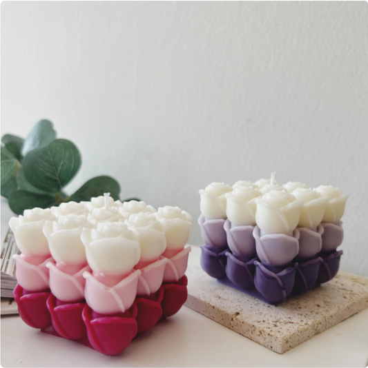 Beautiful Rose Candle Set of 2