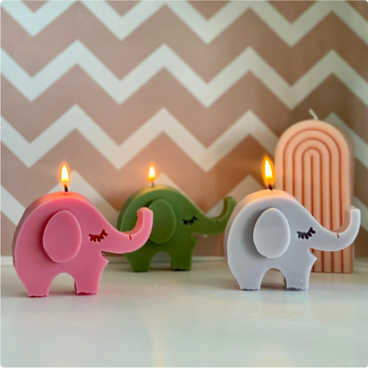 Cute Elephant Candle set of 3